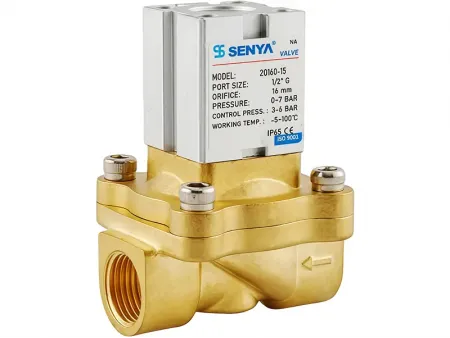 Brass 2/2-Way Pneumatic Valve