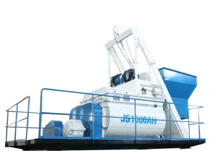 Twin Shaft Concrete Mixer with Skip Hoist