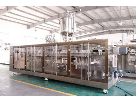 Premade Shaped Pouch Packaging Machine, 4-Nozzle Filling