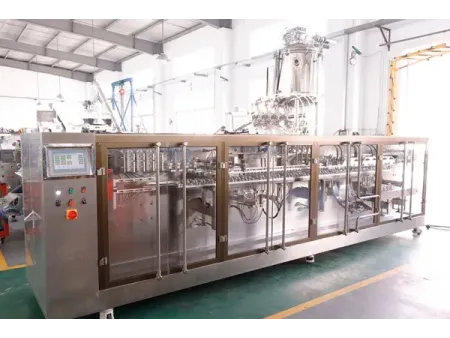 Premade Shaped Pouch Packaging Machine, 4-Nozzle Filling