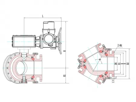 Large-Bore 3-Way Ball Valve  (80-500 mm Stainless Steel Valve)