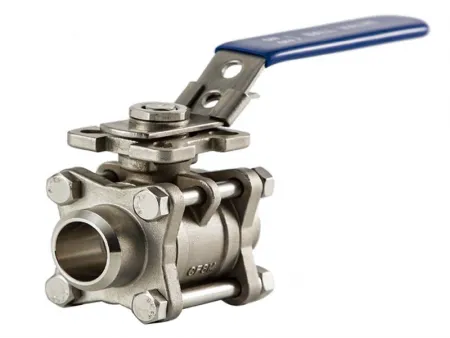 Three-Piece Butt Weld Ball Valve  (Stainless Steel Valve with 5211 Direct Mount Pad)