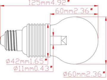 5W Filament LED Light Bulb G60