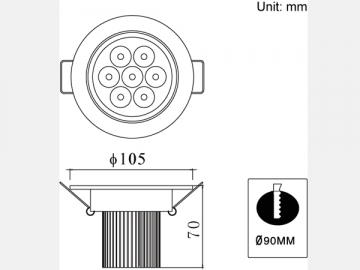 7W LED Ceiling Light