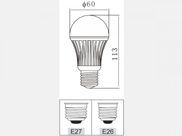 7W Ceramic LED Light Bulb