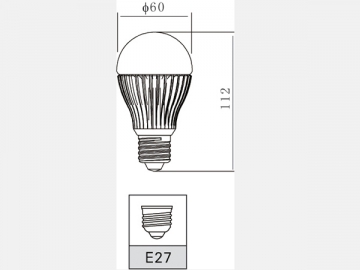 Aluminum 7W LED Light Bulb