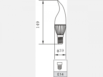 Ceramic Candle 3W LED Light Bulb