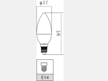 Ceramic Candle 3W LED Light Bulb