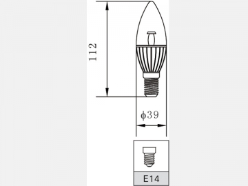 Ceramic Candle 3W LED Light Bulb