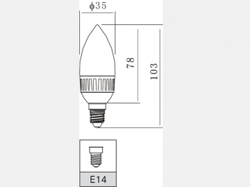 Aluminum Candle 3W LED Bulb Light