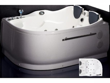 Curved Whirlpool Bathtub