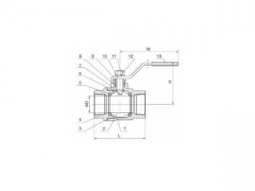 2PC Screwed Ball Valve