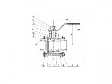 3PC Screwed Ball Valve