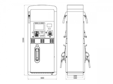 Fuel Dispenser with 2 Dispensing Nozzles