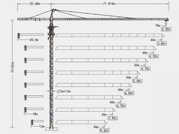 Hammerhead Tower Crane, QTZ250(7032)