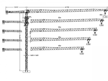 Flat Top Tower Crane, QTZ100(6013.6)