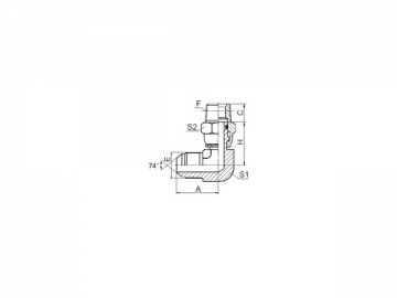 74 Degree Flare Adapter, American Standard