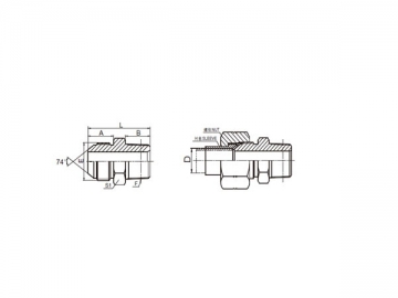 74 Degree Flare Adapter, American Standard