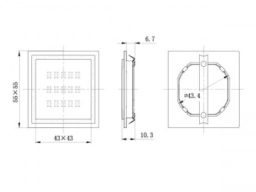 Square LED Interior Lamp