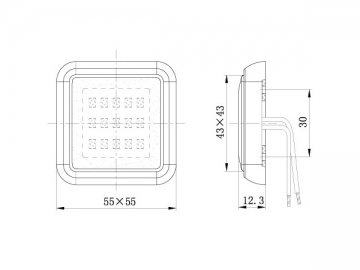 Square LED Interior Lamp