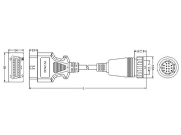 Mercedes Benz 14-Pin Cable