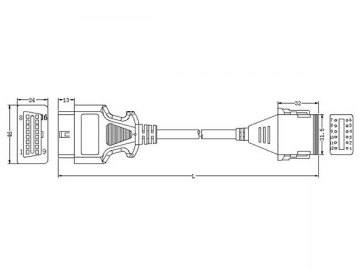 Komatsu 12-Pin Cable