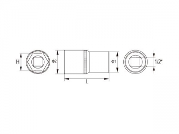 1/2 Inch Dr.6PT Impact Socket