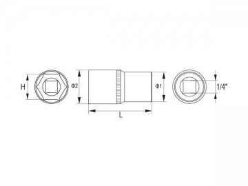 1/4 Inch Dr. 6PT Deep Socket