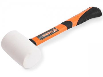 Rubber Mallet, Fibre Glass Shaft, White Head