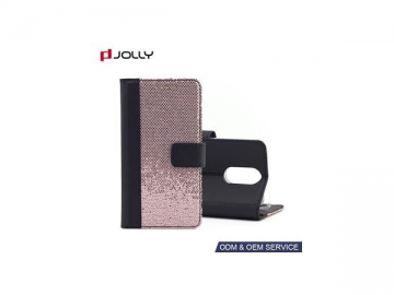 LG K8 Glossy Case, Drop Proof Cell Phone Flip Case