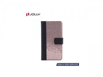 LG K8 Glossy Case, Drop Proof Cell Phone Flip Case