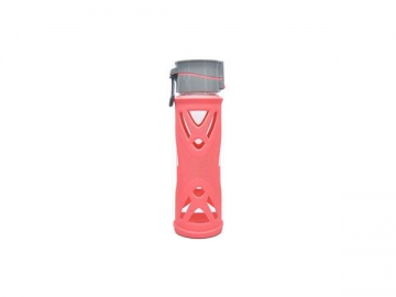 Lock Lid Glass Water Bottle with Silicone Cover