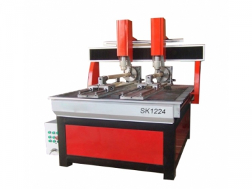 SK1224 Rotary CNC Router with Two Rotary Head